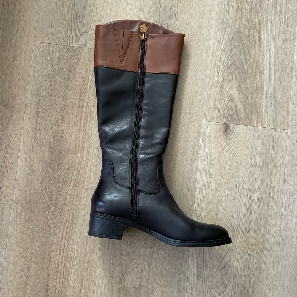 Franco Sarto Black and Tan Boots